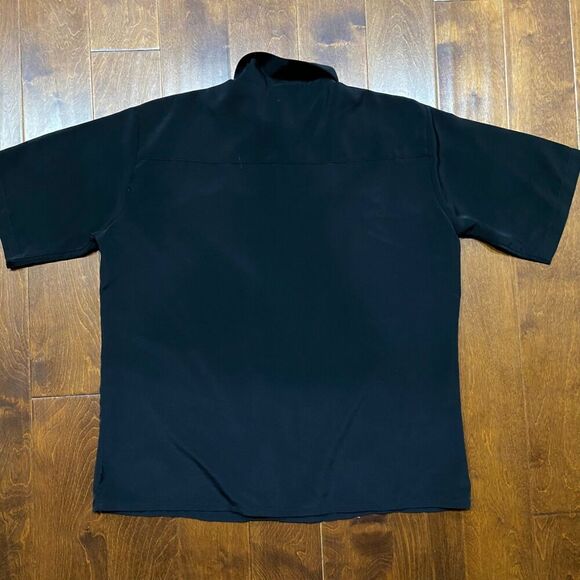 DF Clothing Vintage Y2K Rave Party Tribal Print Black Red Button Down Shirt XL - Picture 5 of 8